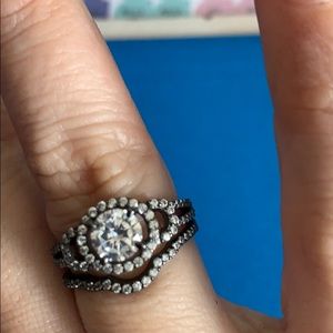 Black cz type ring stack size 8
